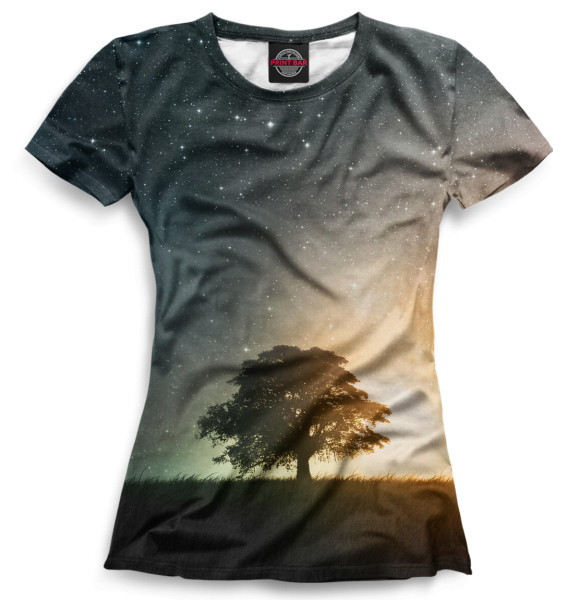 Футболка для девочек с изображением Kосмос цвета Белый