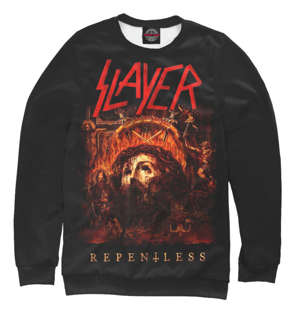 Свитшот для девочек с изображением Slayer Repentless цвета Белый