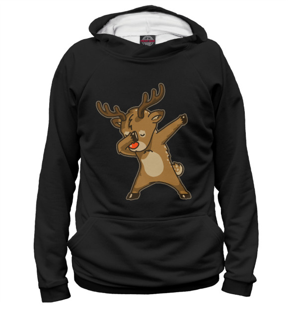 Женское худи с изображением Deer Dab цвета Белый