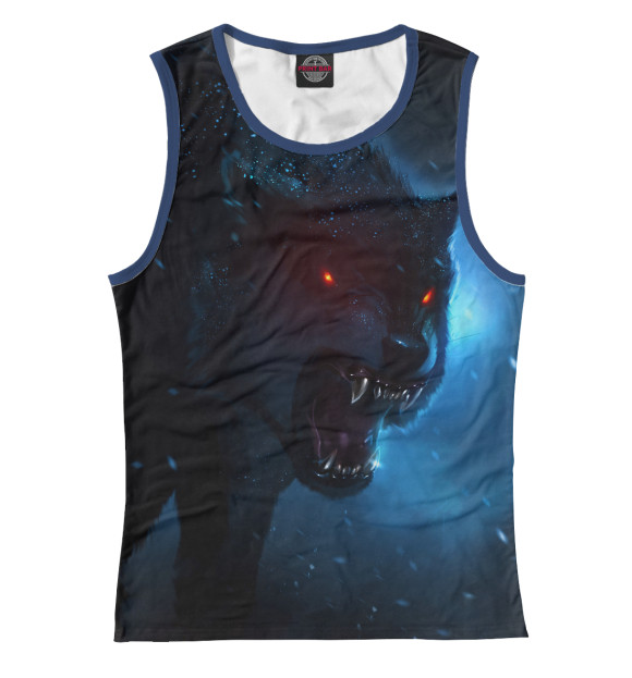 Майка для девочки с изображением Волк цвета Белый