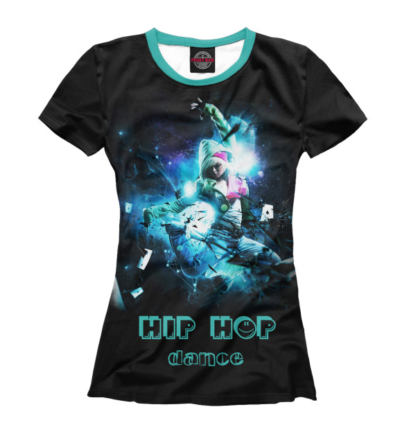 Женская футболка с изображением HIP HOP dance цвета Белый