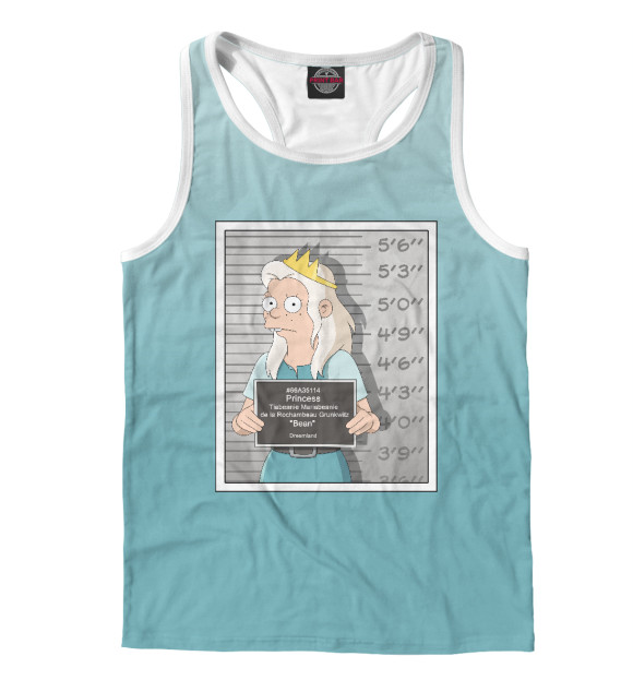 Мужская майка-борцовка с изображением Принцесса Бин цвета Белый