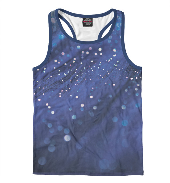 Мужская майка-борцовка с изображением Синий жидкий мрамор цвета Белый