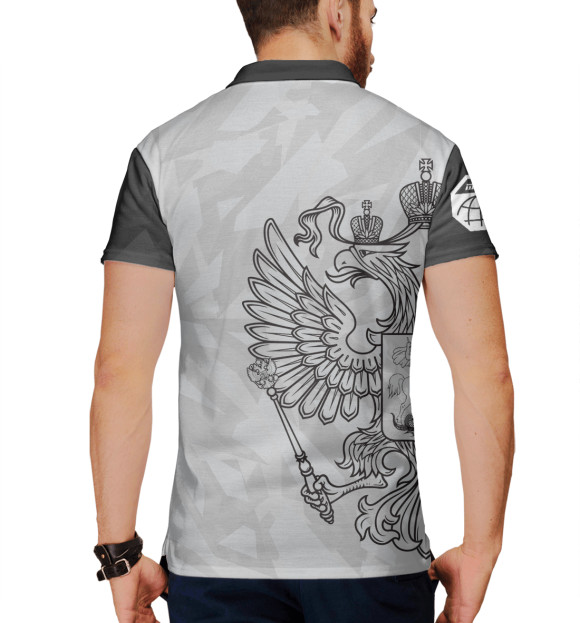 Мужское поло с изображением ММА цвета Белый