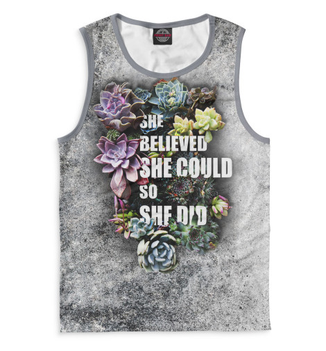 

Майки Print Bar, Белый, She Believed She Could So She Did
