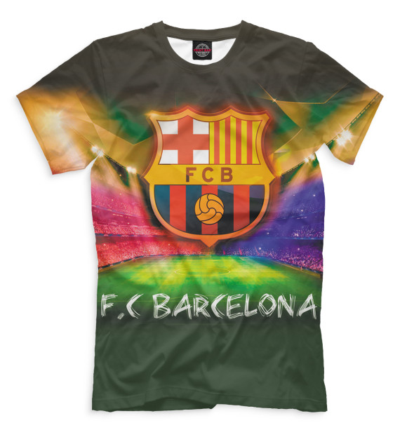 Футболка для мальчиков с изображением Barcelona цвета Молочно-белый