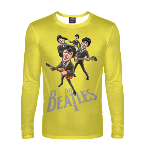 Мужской лонгслив с изображением The Beatles цвета Белый