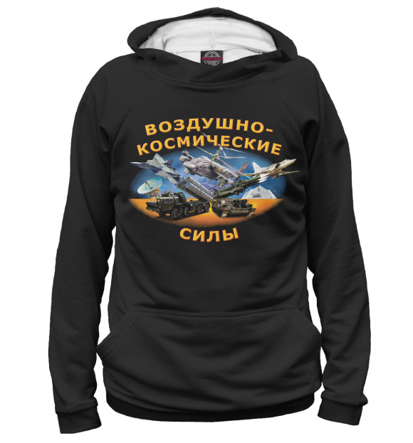 Женское худи с изображением ВКС цвета Белый