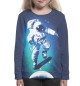 Свитшот для девочек Космонавт-скейтер