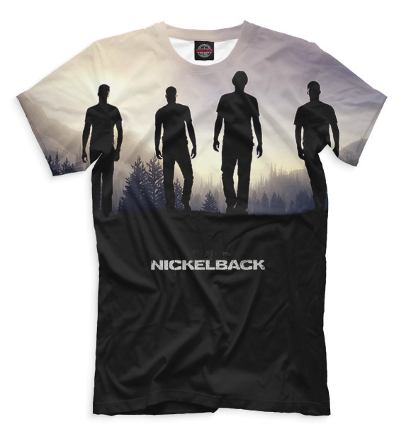 Мужская футболка с изображением Nickelback цвета Черный