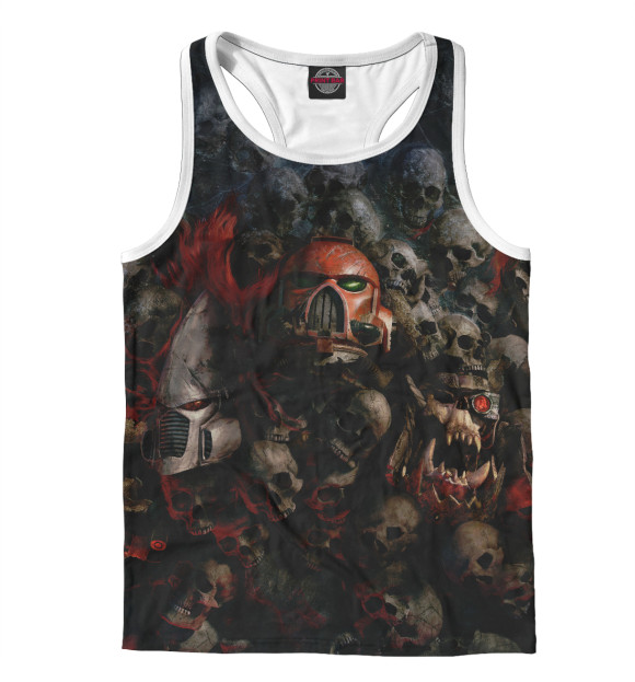 Мужская майка-борцовка с изображением Вархамер цвета Белый