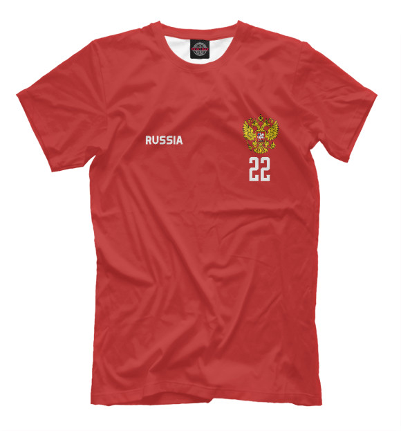 Мужская футболка с изображением Россия Дзюба цвета Светло-коричневый