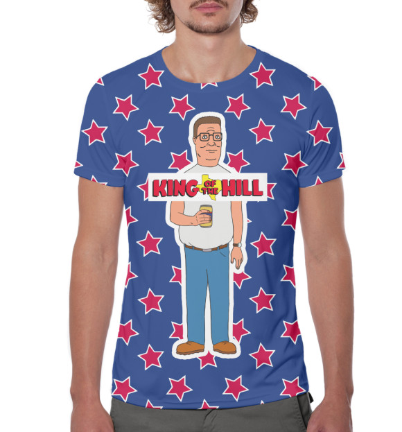 Мужская футболка с изображением Хэнк Хилл цвета Белый