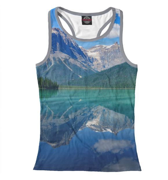 Женская майка-борцовка с изображением Горы цвета Белый