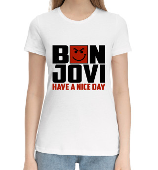 Хлопковая футболка для девочек Bon Jovi