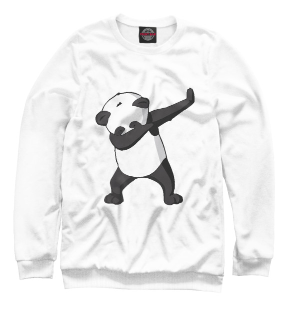 Свитшот для девочек с изображением Panda dab цвета Белый