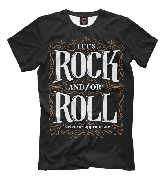 Мужская футболка с изображением Lets Rock цвета Черный