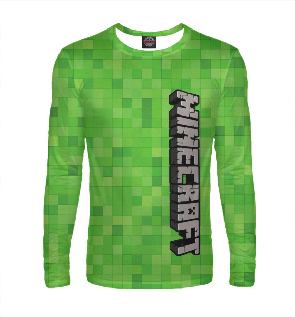 Мужской лонгслив с изображением Minecraft цвета Белый