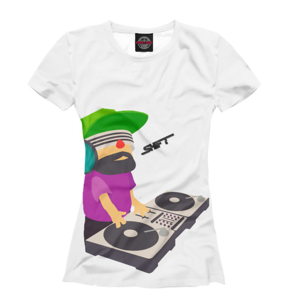 Женская футболка с изображением Shift DjMan White цвета Белый