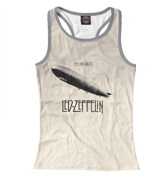 Женская майка-борцовка с изображением Led Zeppelin цвета Белый
