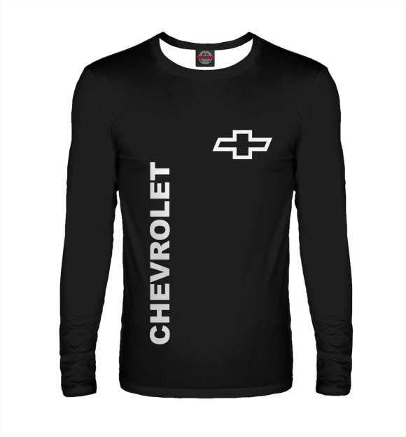 Мужской лонгслив с изображением Chevrolet цвета Белый