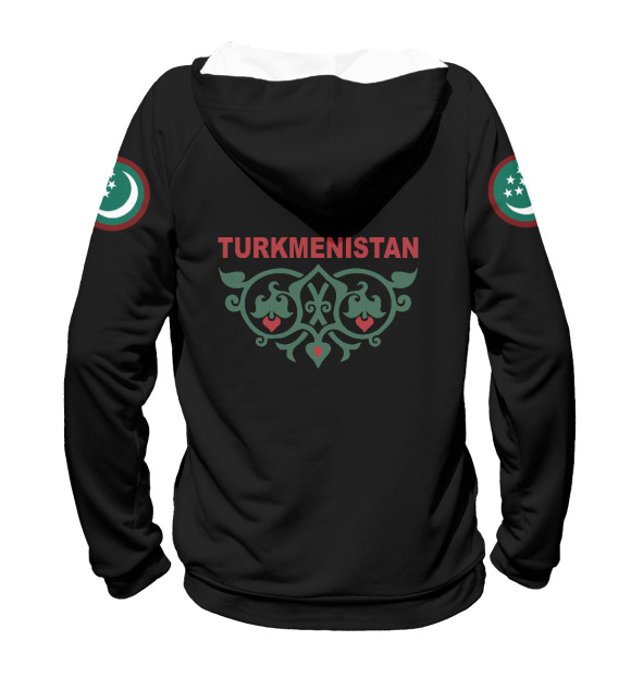 Женское худи с изображением Туркмения цвета Белый