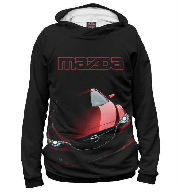 Женское худи с изображением MAZDA цвета Белый