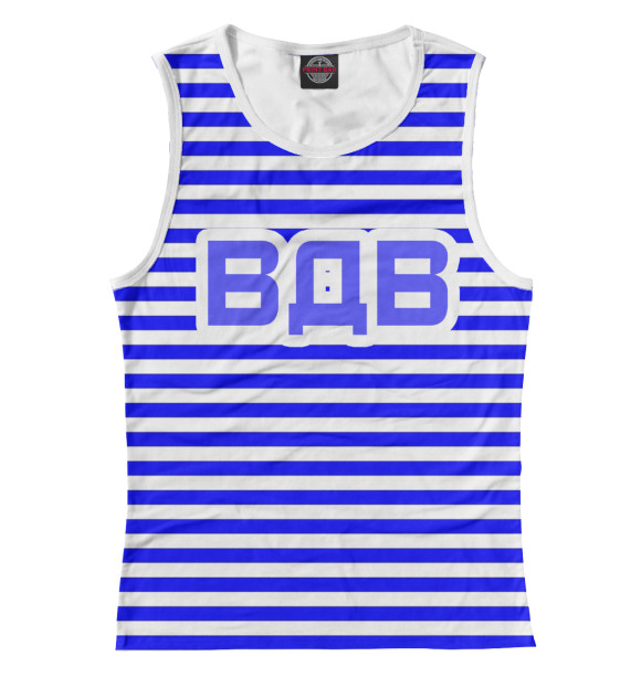 Женская майка с притом Тельняшка ВДВ цвета Белый Женская майка с изображением Тельняшка ВДВ цвета Белый