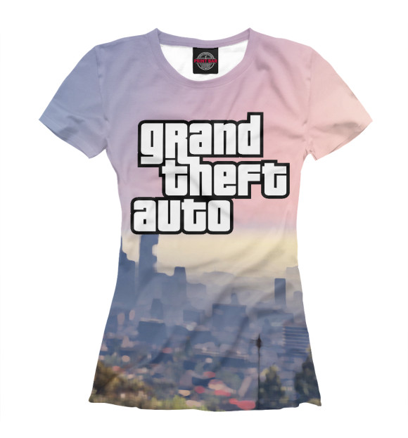 Женская футболка с изображением GTA цвета Белый