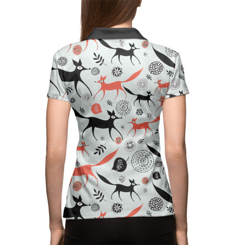 

Поло Print Bar, Белый, Лисички