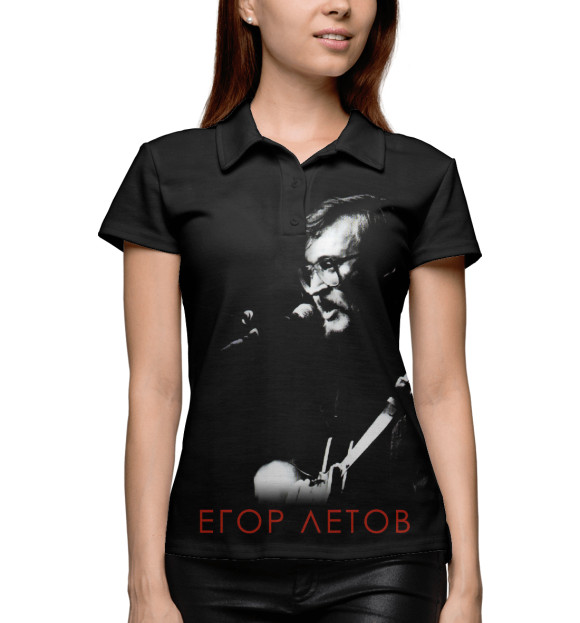 Женское поло с притом Гражданская оборона цвета Белый Женское поло с изображением Гражданская оборона цвета Белый