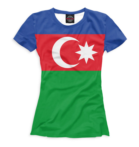 Женская футболка с изображением Азербайджан цвета Белый