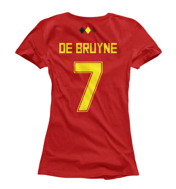 Женская футболка с изображением Кевин Де Брёйне - Сборная Бельгии цвета Белый