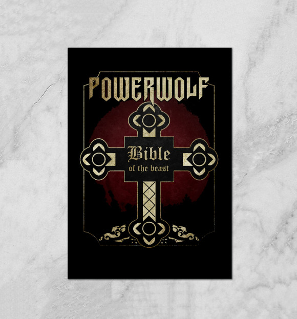 Плакат с изображением Powerwolf цвета Белый