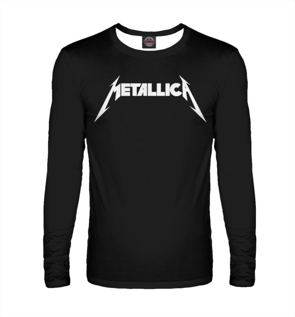 Мужской лонгслив с изображением Metallica(на спине) цвета Белый