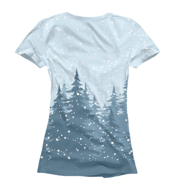 Женская футболка с изображением Зимний ельник цвета Белый