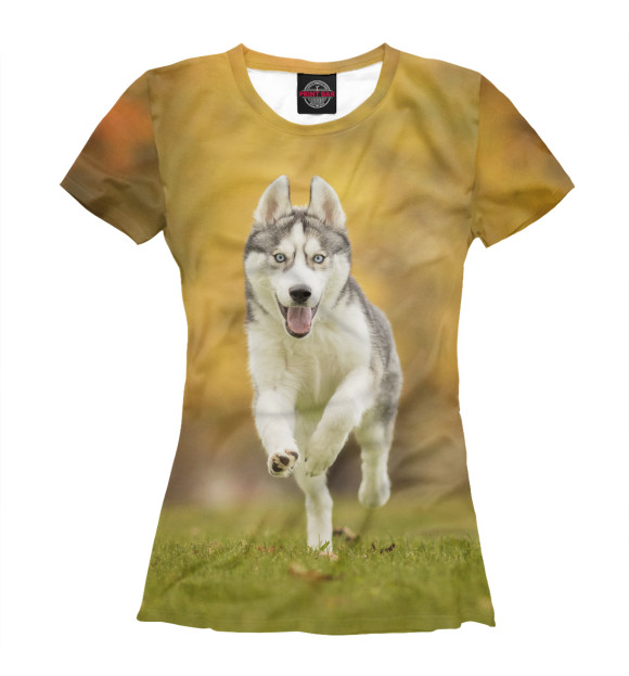 Женская футболка с изображением Год Собаки цвета Белый