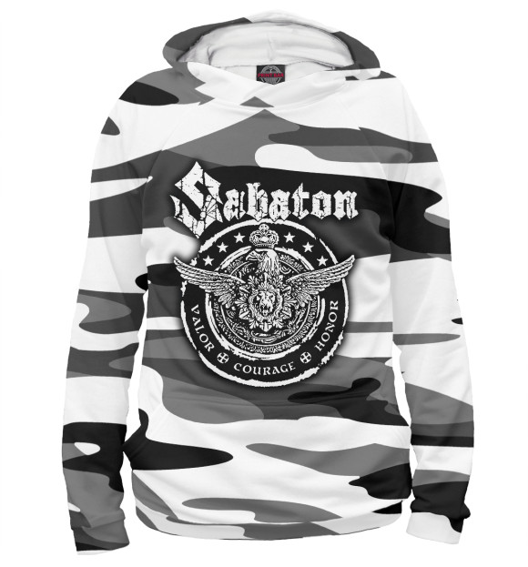 Женское худи с изображением Sabaton цвета Белый