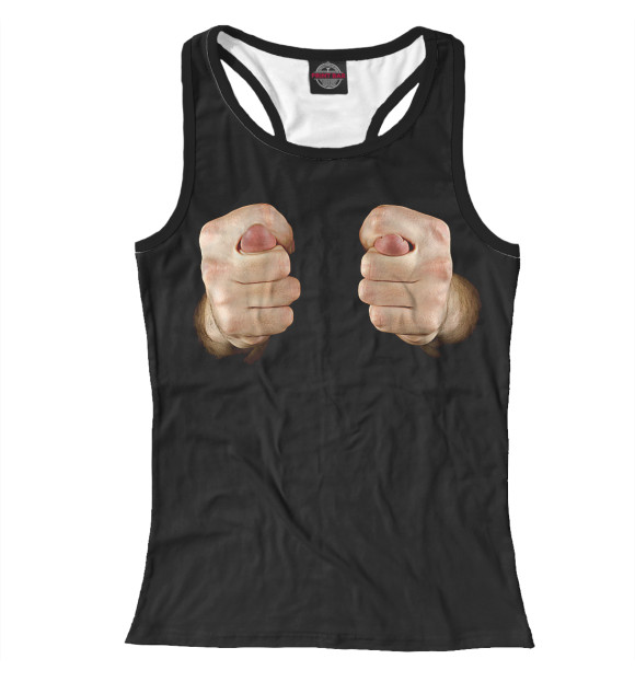 Женская майка-борцовка с изображением Фигушки цвета Белый