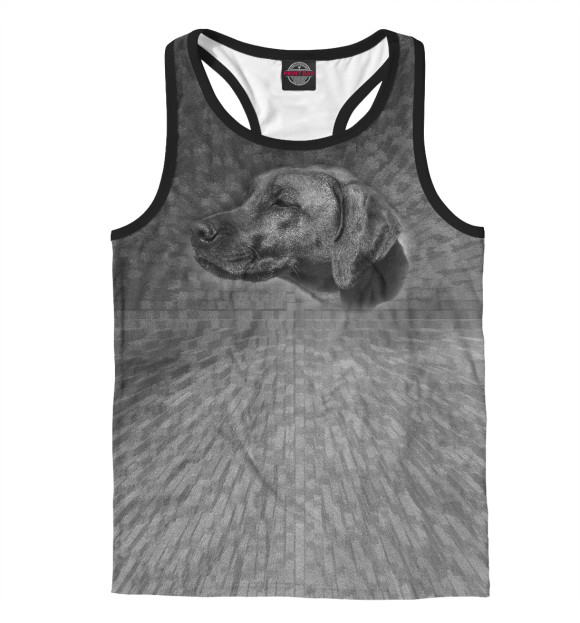 Мужская майка-борцовка с изображением Родезийский риджбек цвета Белый