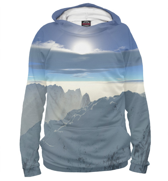 Мужское худи с изображением Mountains цвета Белый