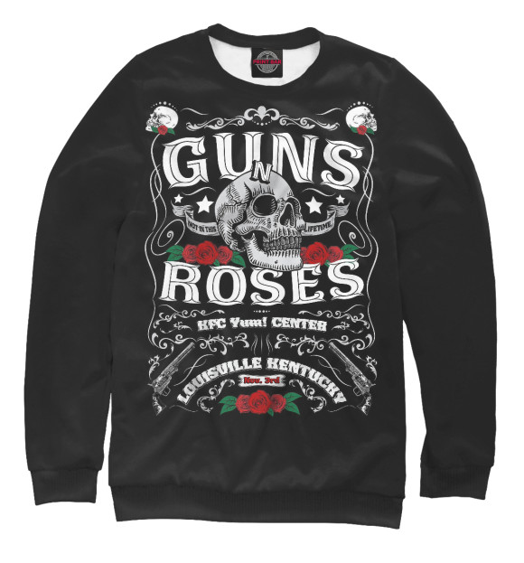 Женский свитшот с изображением Guns N` Roses цвета Белый