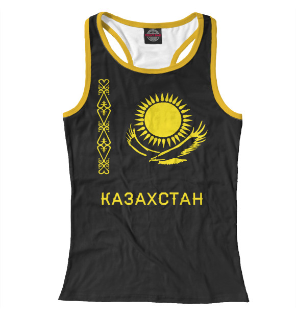Женская майка-борцовка с изображением Солнечный Казахстан цвета Белый