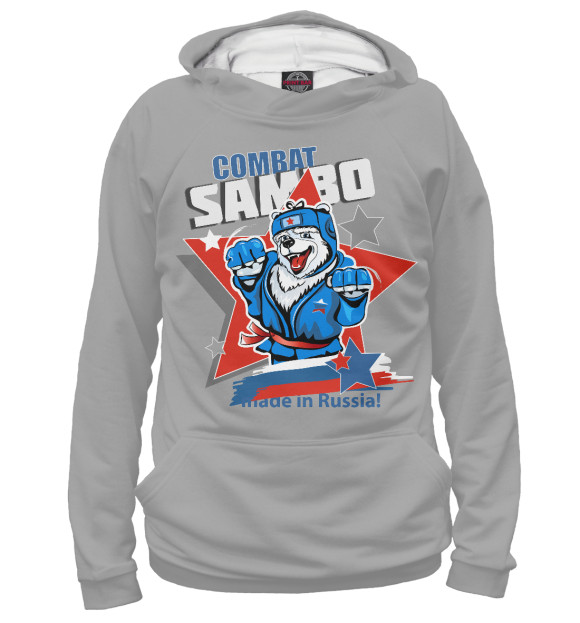 Женское худи с изображением Боевое самбо цвета Белый