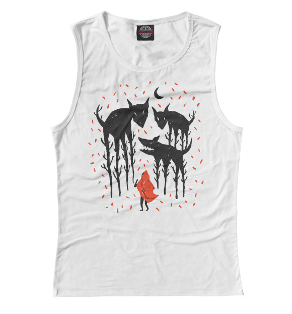 Майка для девочки с изображением Красная шапочка цвета Белый