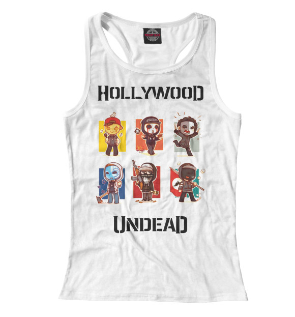 Женская майка-борцовка с изображением Hollywood Undead цвета Белый