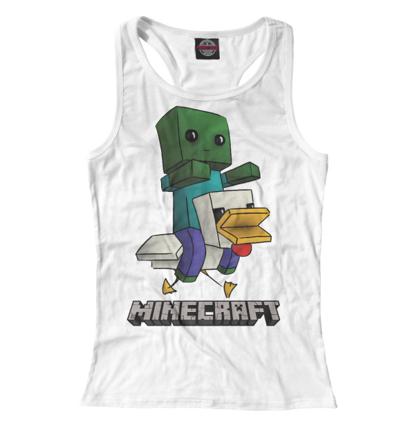 Женская майка-борцовка с изображением Minecraft цвета Белый