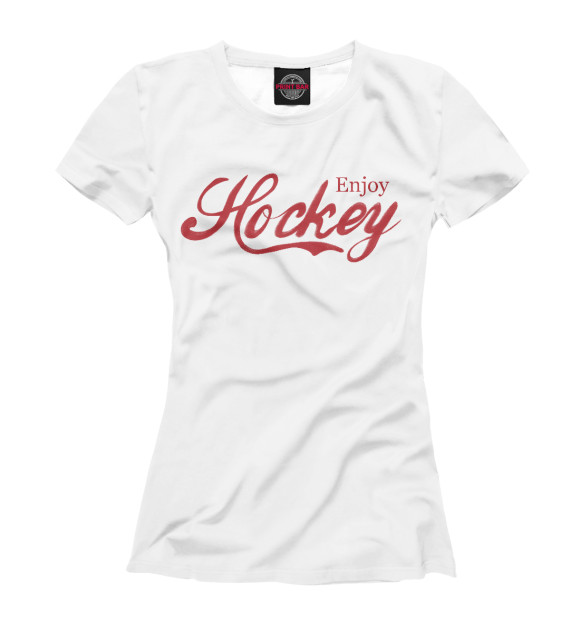 Женская футболка с изображением Hockey цвета Белый