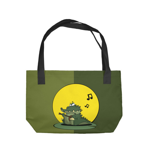 Пляжная сумка с притом Крокодил  Милом ан цвета  Пляжная сумка с изображением Крокодил  Милом ан цвета