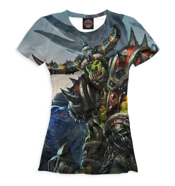 Футболка для девочек с изображением WoW цвета Белый